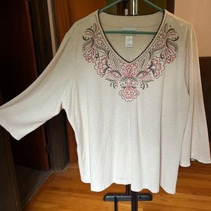 Alfred Dunner Size 2X Beaded Top